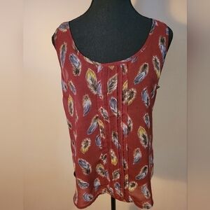 LOST & FOUND Sleeveless Sheer Top, Zipper Closure, Size Medium